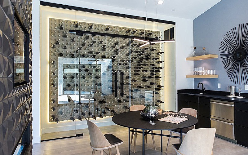 Glass Enclosed Wine Cellars